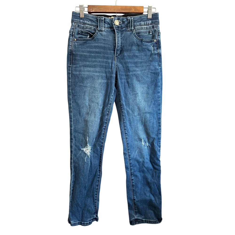 Democracy Women's Distressed Skinny Jeans Dark Wash Denim Size 4